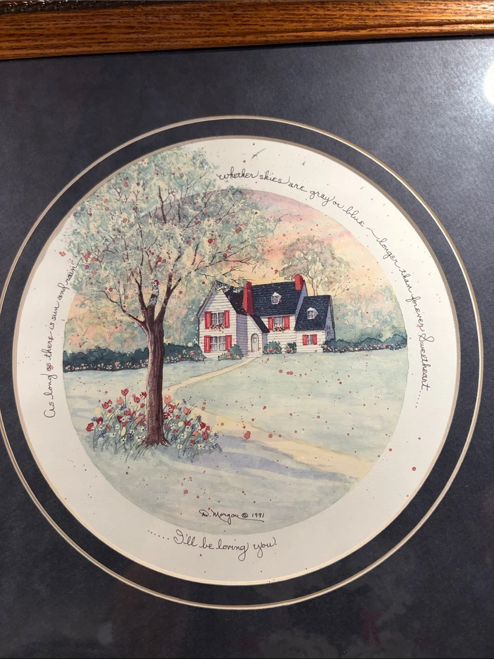 D Morgan Framed Home Wall Art Print  with Home and Sentiment.